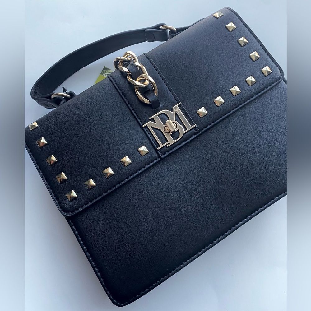 Badgley Mischka Kelly Big Chain Crossbody Bag, Black/Gold, New with Tags - Picture 2 of 4